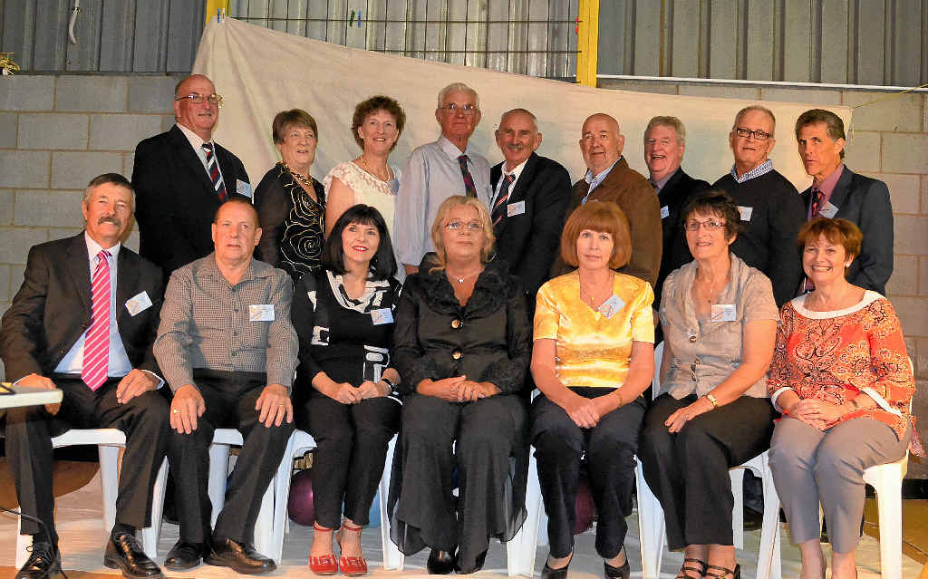 Year eight students from the class of 1964 gathered with their teacher Ray Moffitt (fourth from right) at the Golden Jubilee on Saturday night.